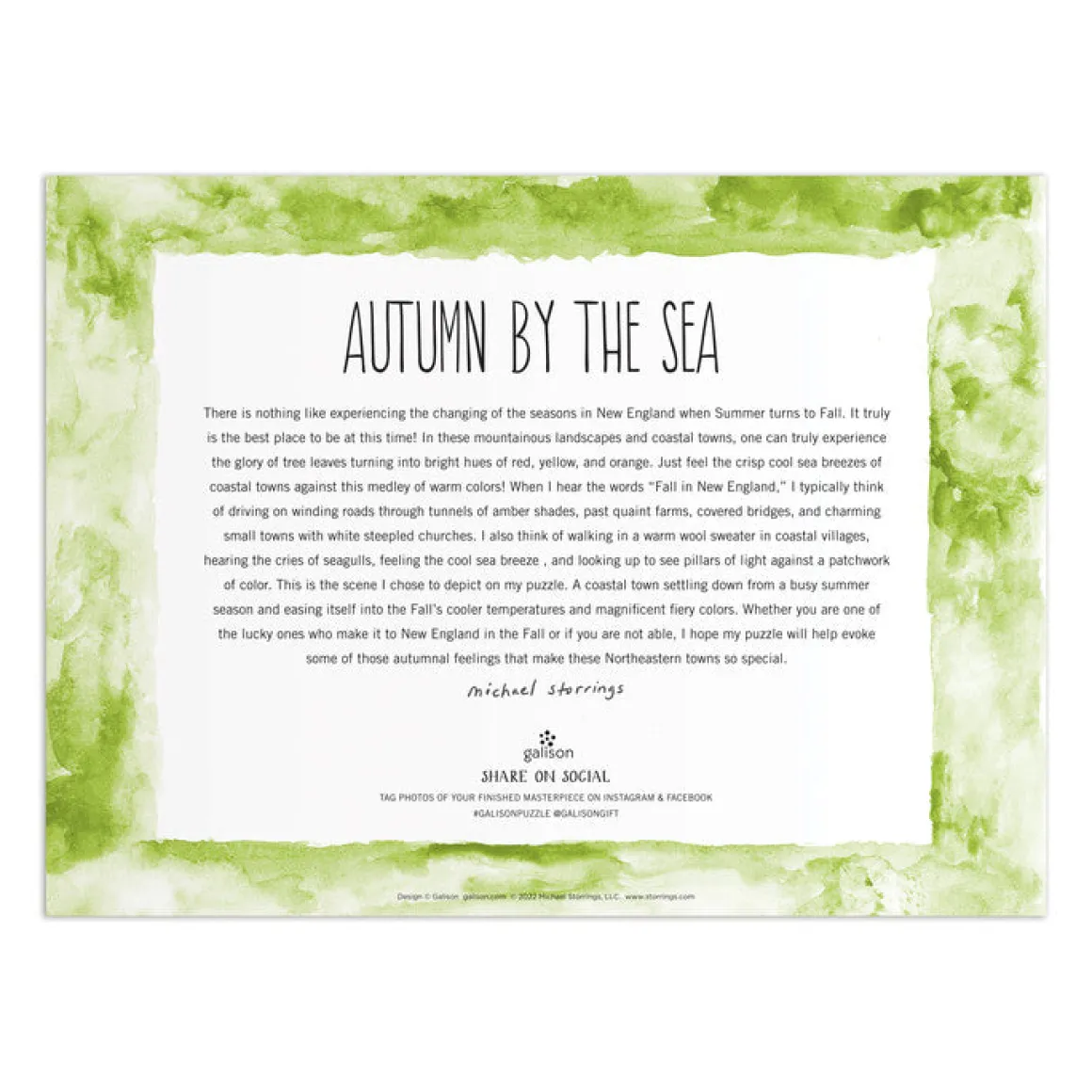 Michael Storrings Autumn By the Sea 1000 Piece Puzzle