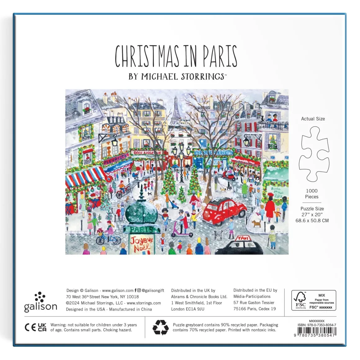 Michael Storrings Christmas in Paris 1000 Piece Foil Puzzle