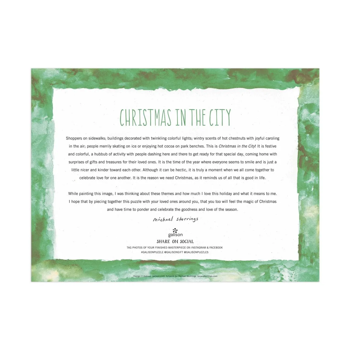 Michael Storrings Christmas in the City 1000 Piece Puzzle