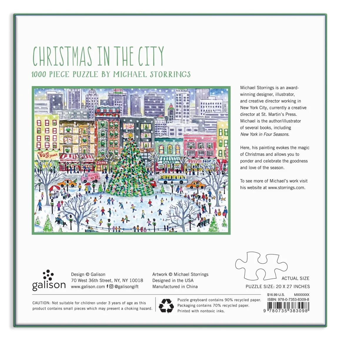 Michael Storrings Christmas in the City 1000 Piece Puzzle