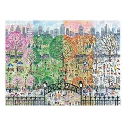 Michael Storrings Dog Park in Four Seasons 1000 Piece Puzzle