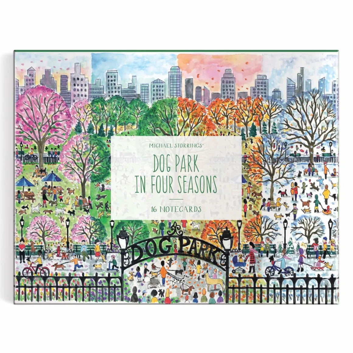 Michael Storrings Dog Park in Four Seasons Greeting Card Assortment