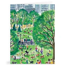 Michael Storrings Dog Park in Four Seasons Greeting Card Assortment