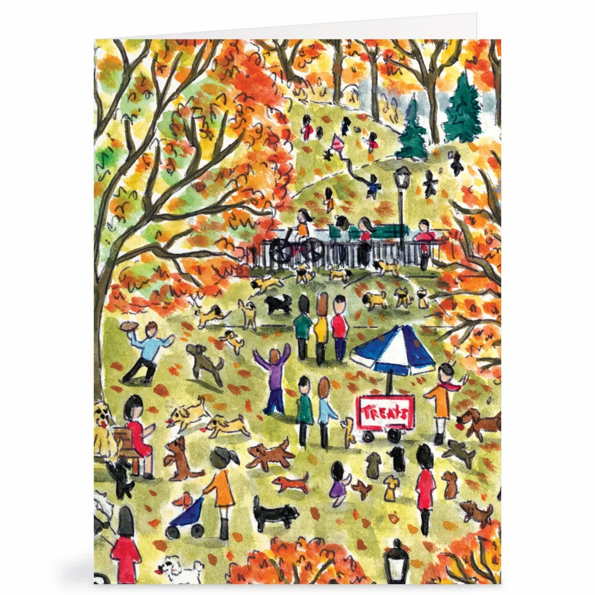 Michael Storrings Dog Park in Four Seasons Greeting Card Assortment