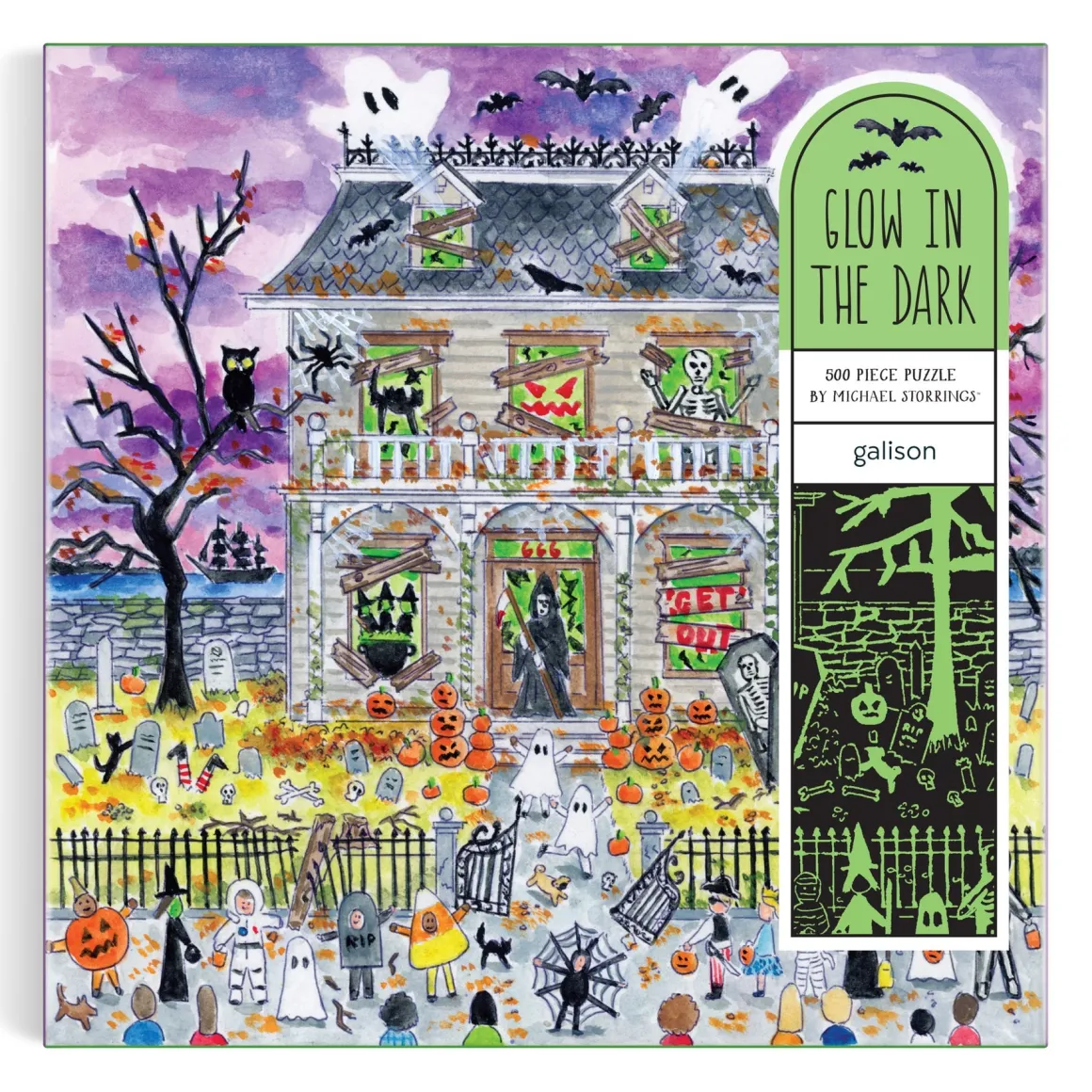 Michael Storrings Haunted House 500 Piece Glow in the Dark Puzzle
