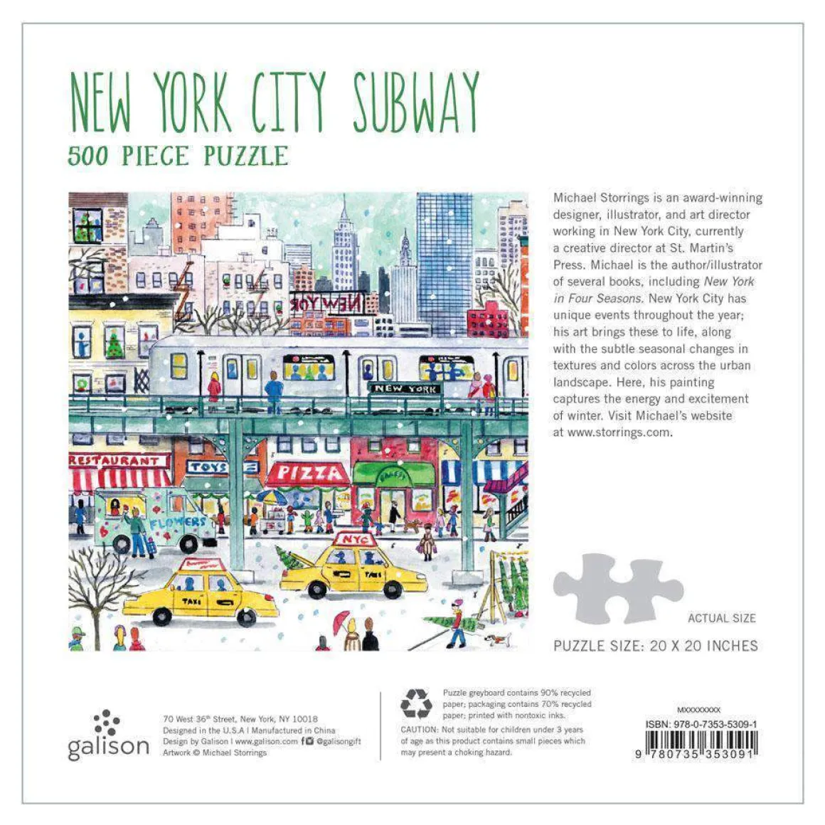 Michael Storrings New York City Subway 500 Piece Jigsaw Puzzle
