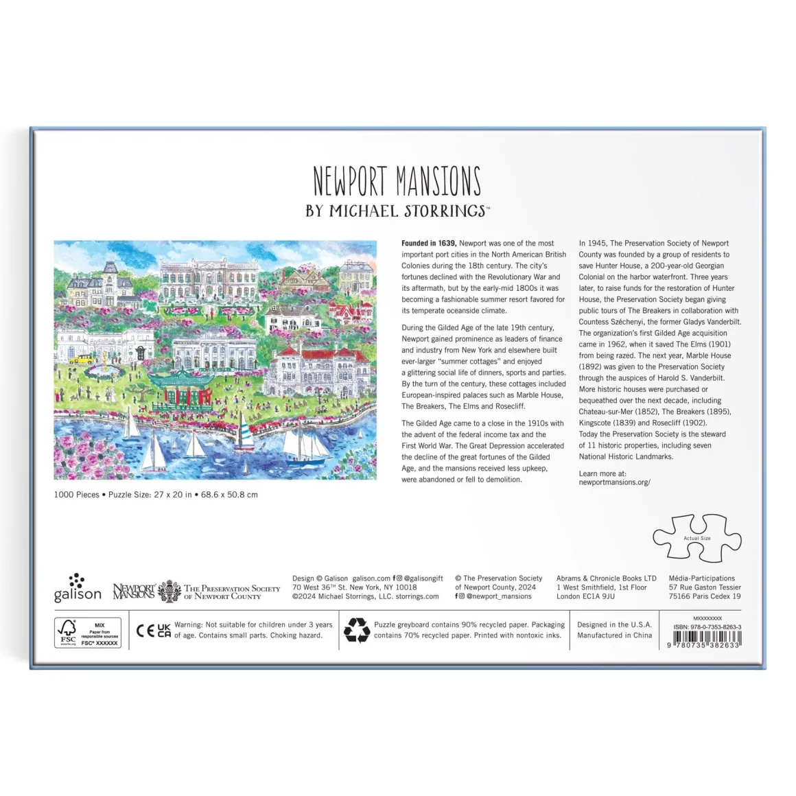 Michael Storrings Newport Mansions 1000 Piece Puzzle