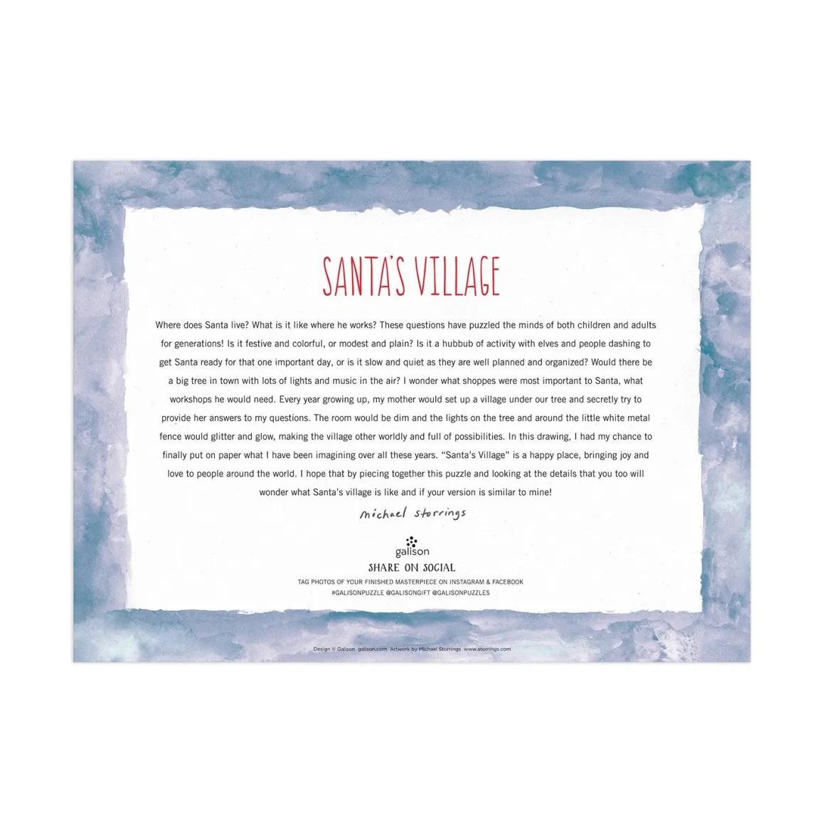Michael Storrings Santa's Village 1000 Piece Puzzle