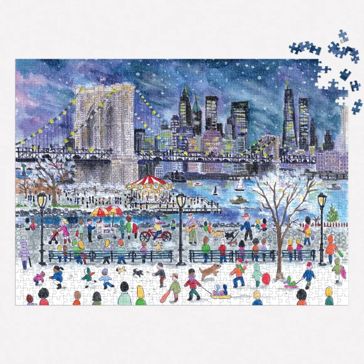 Michael Storrings Snowfall Over New York City 1000 Piece Puzzle