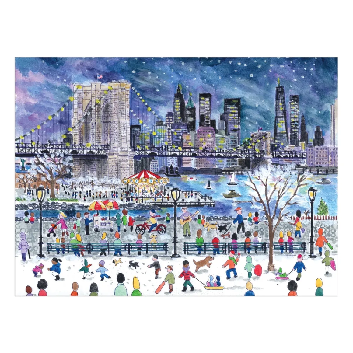 Michael Storrings Snowfall Over New York City 1000 Piece Puzzle