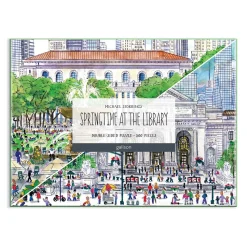 Michael Storrings Springtime at the Library 500 Piece Double-Sided Puzzle