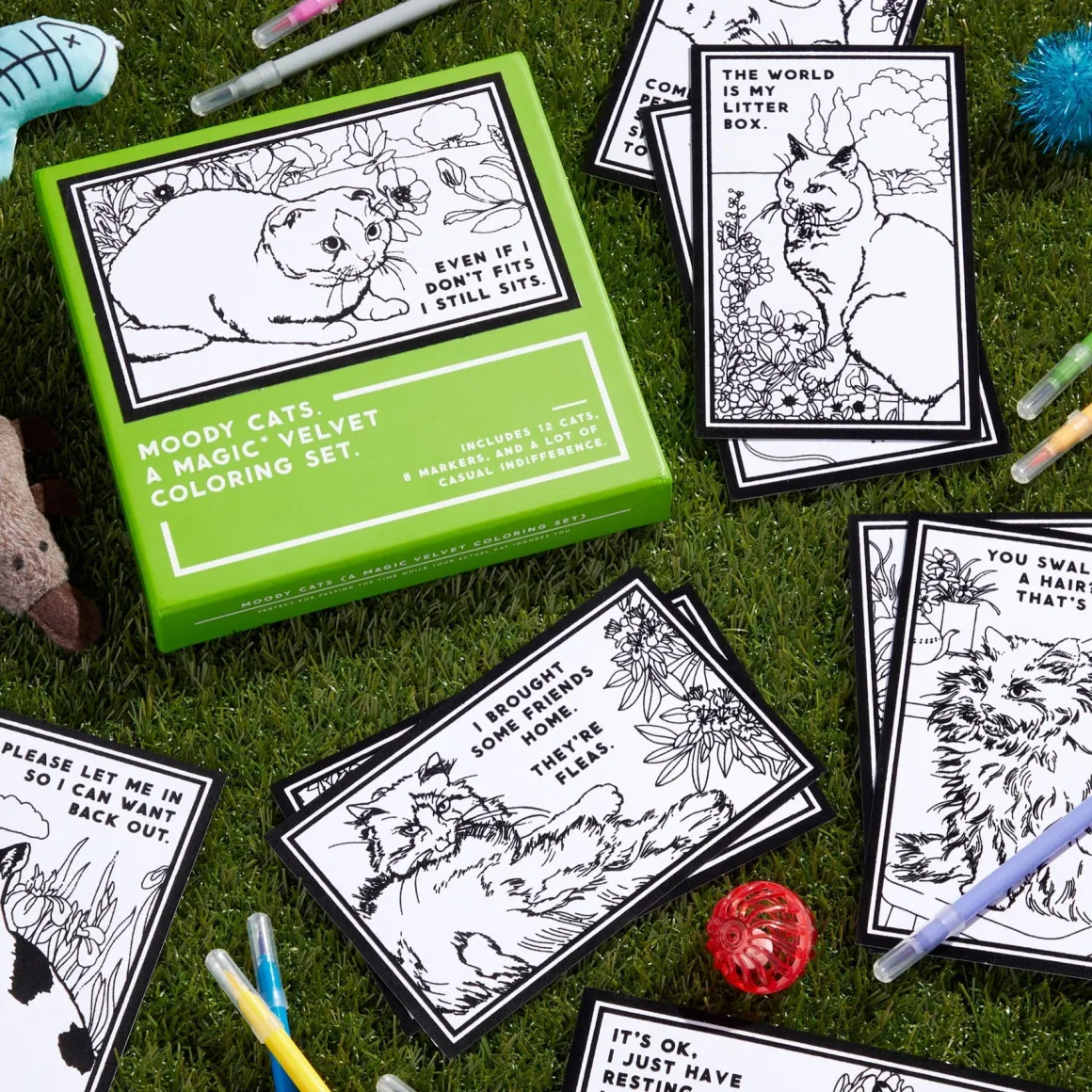 Moody Cats Magic Velvet Coloring Set