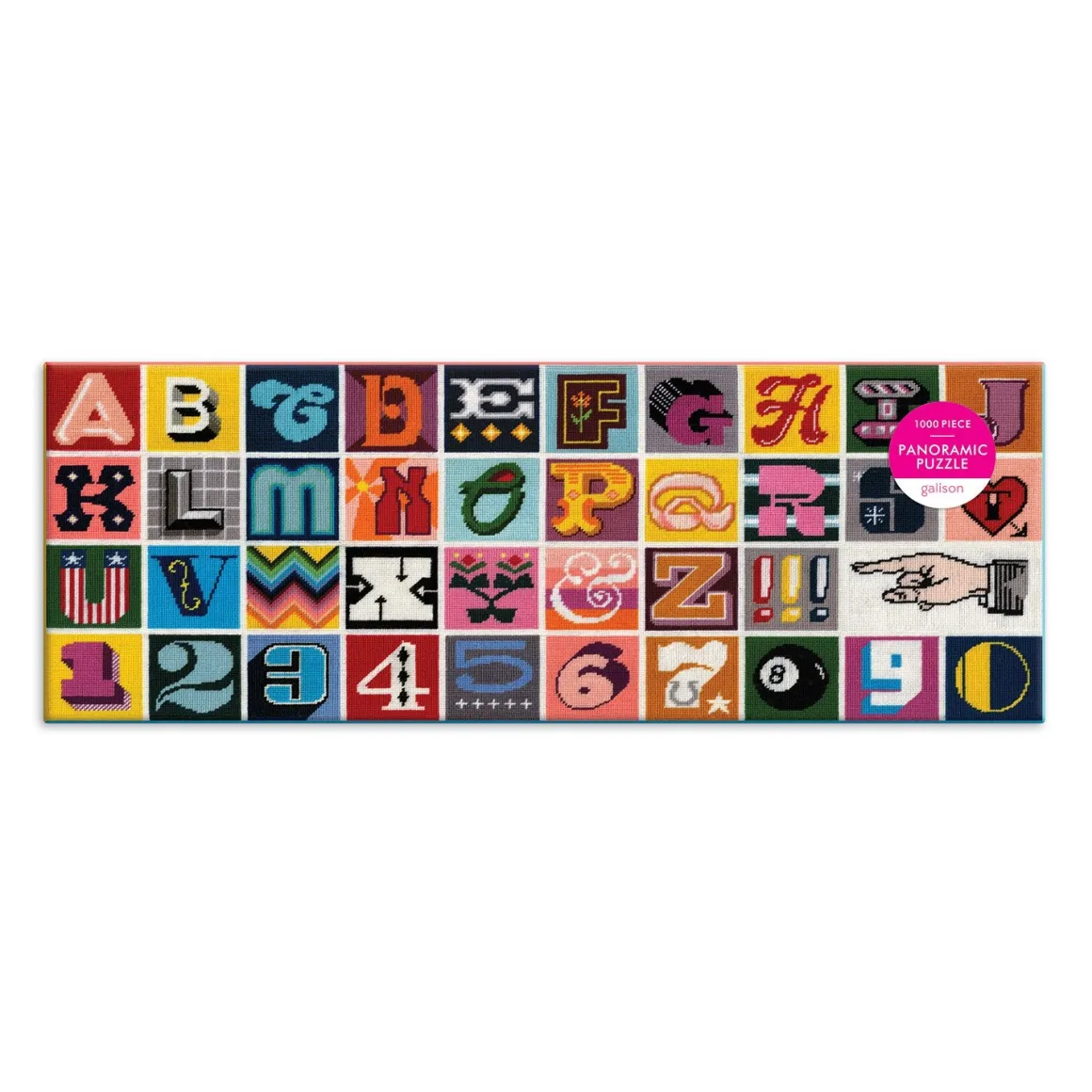 Needlepoint A to Z 1000 Piece Panoramic Jigsaw Puzzle