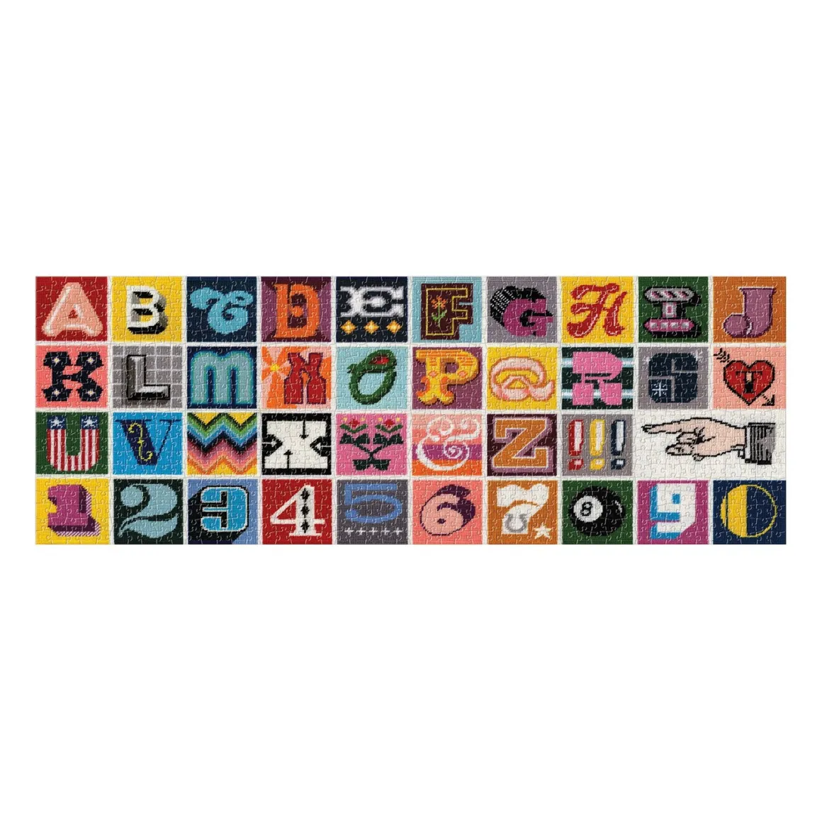 Needlepoint A to Z 1000 Piece Panoramic Jigsaw Puzzle