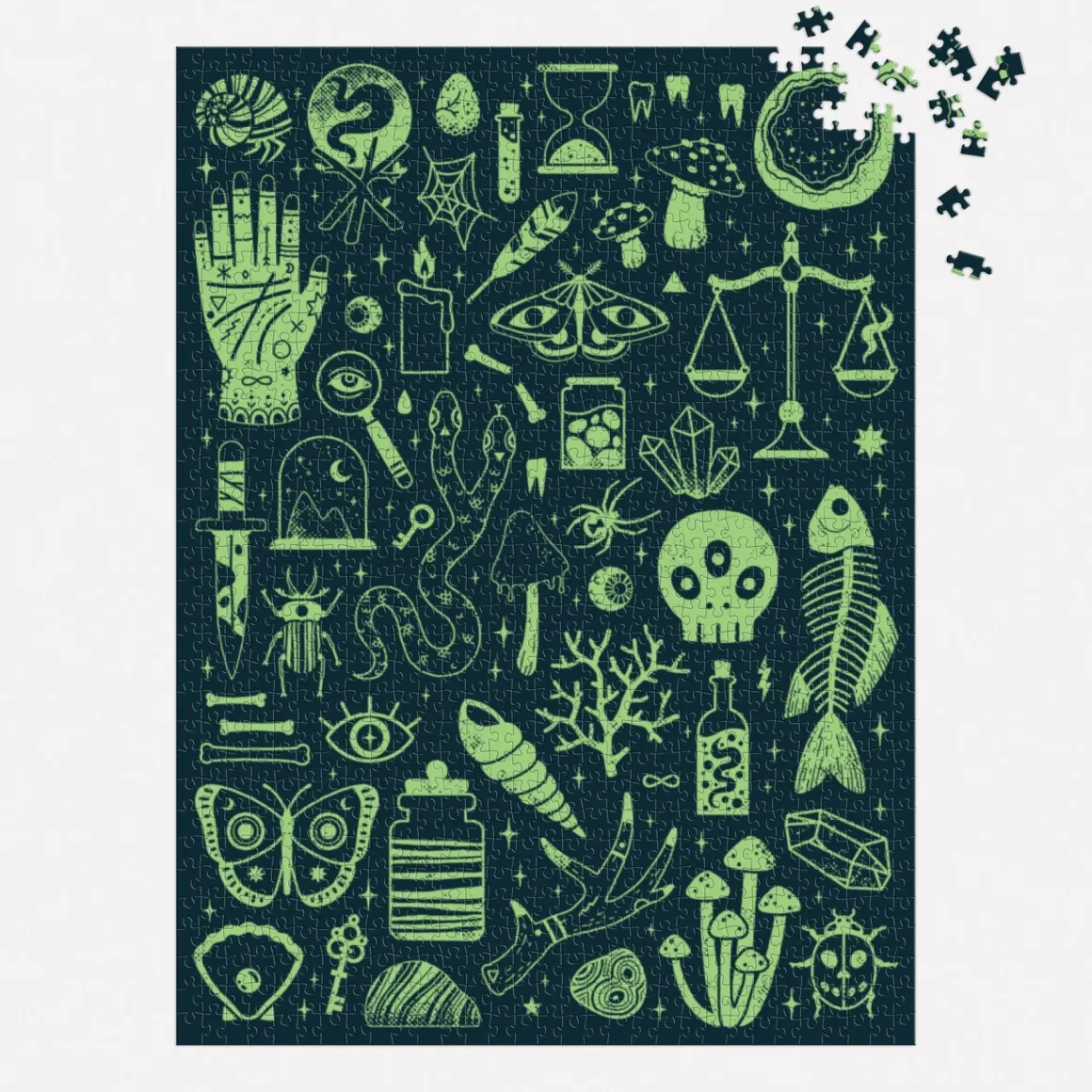 Occult and Curious 1000 Piece Glow in the Dark Puzzle