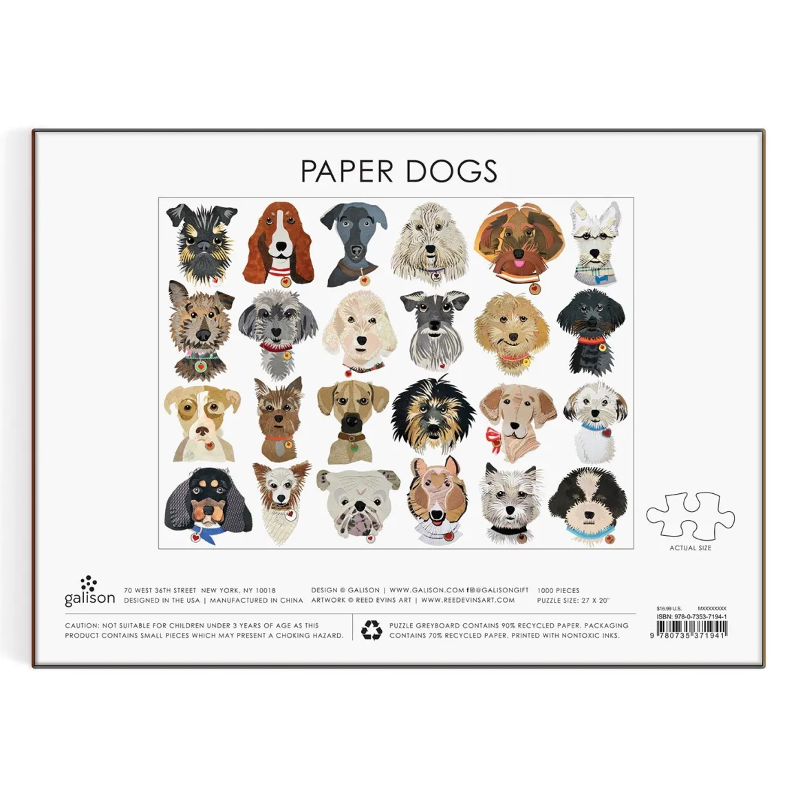 Paper Dogs 1000 Piece Puzzle