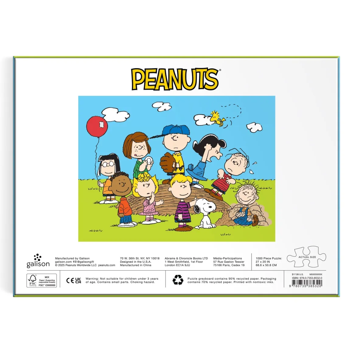 Peanuts Baseball 1000 Piece Puzzle