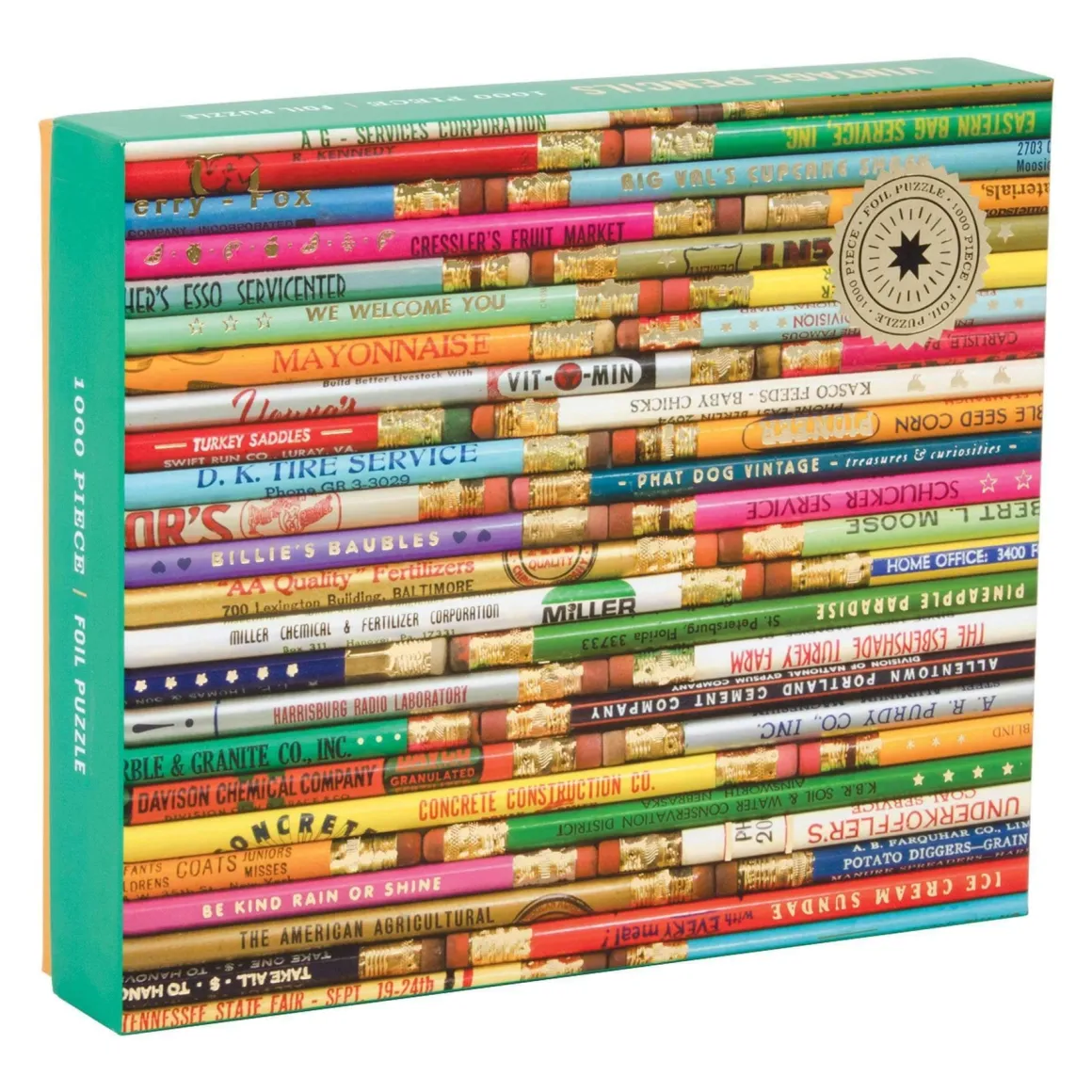 Phat Dog Vintage Pencils 1000 Piece Foil Stamped Jigsaw Puzzle