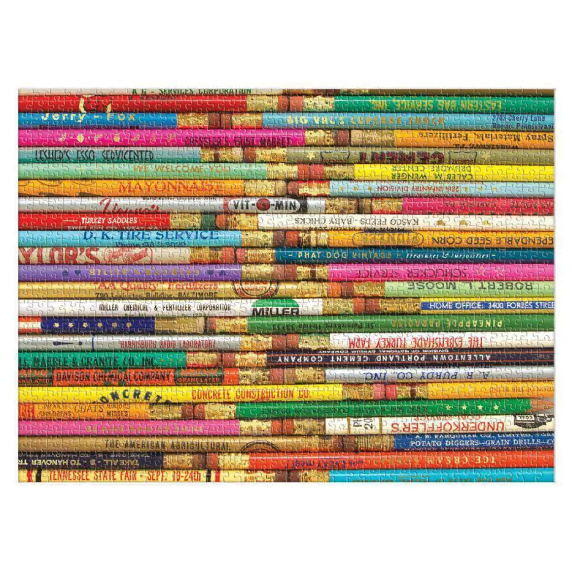 Phat Dog Vintage Pencils 1000 Piece Foil Stamped Jigsaw Puzzle