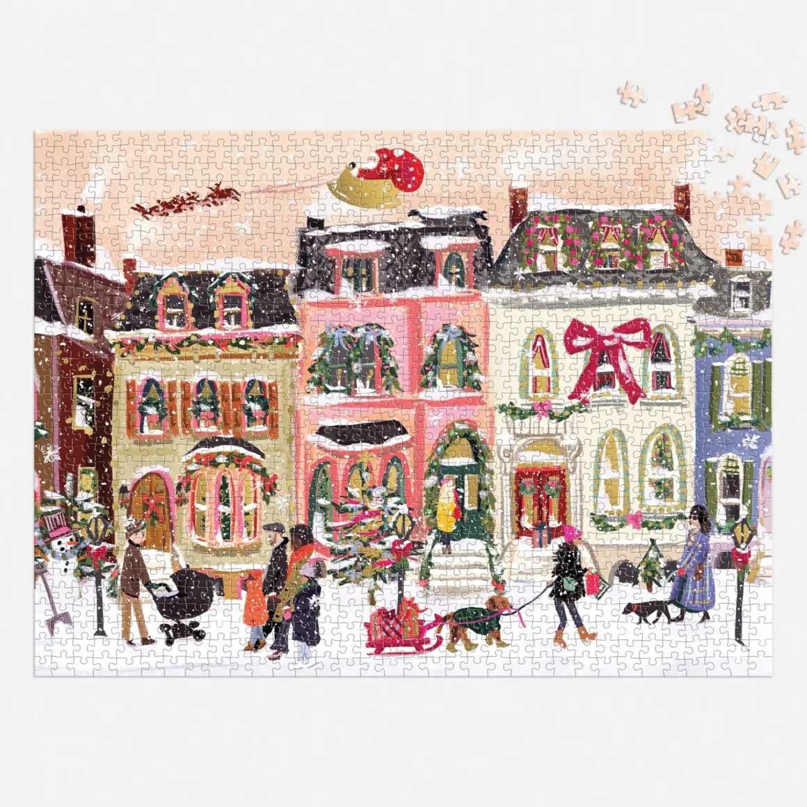 Snowfall on Main Street 1000 Piece Foil Puzzle
