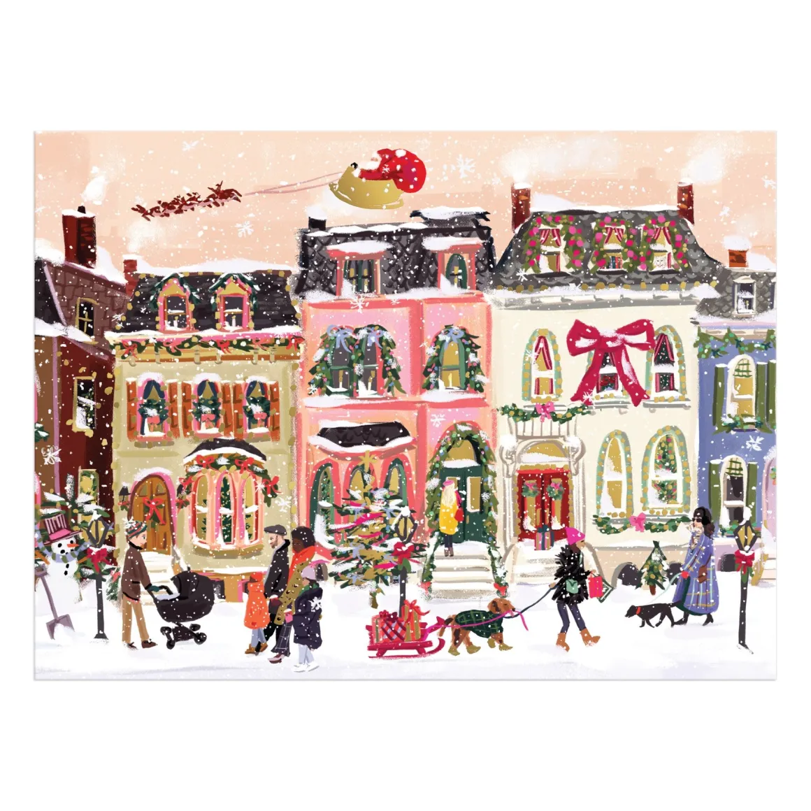 Snowfall on Main Street 1000 Piece Foil Puzzle