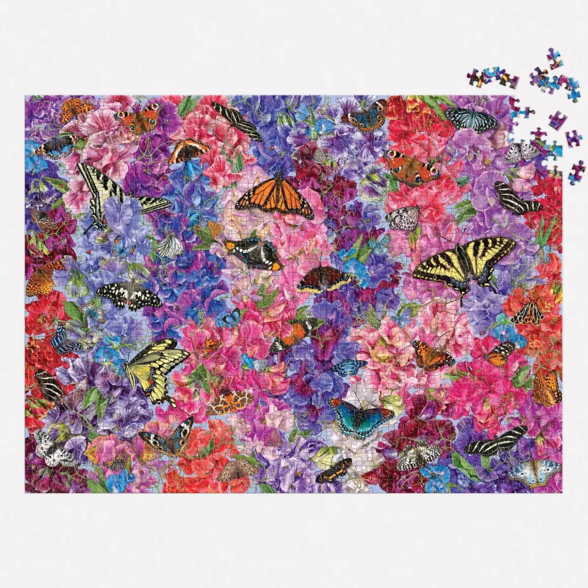 Troy Litten Butterflies In the Sweet Peas 1000 Piece Puzzle