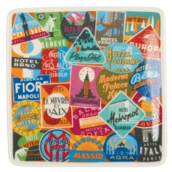 Troy Litten Vintage Travel Luggage Labels Small Porcelain Tray