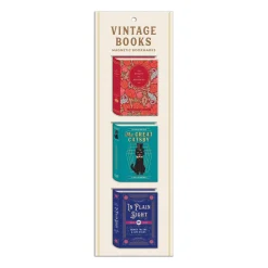 Vintage Books Shaped Magnetic Bookmarks