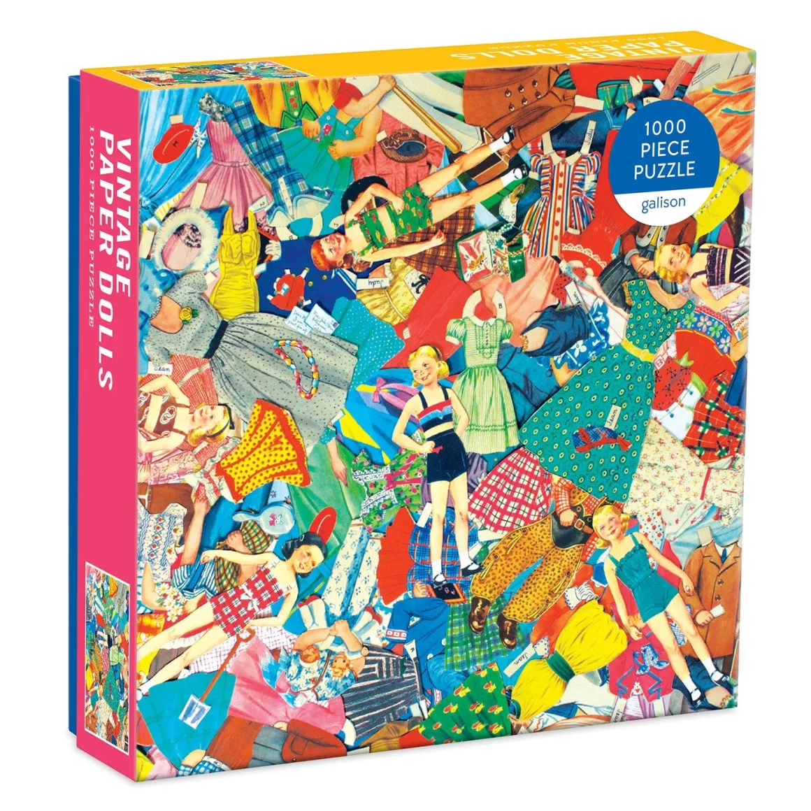 Vintage Paper Dolls 1000 Piece Jigsaw Puzzle in Square Box