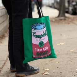 Warhol Soup Can Canvas Tote Bag - Green