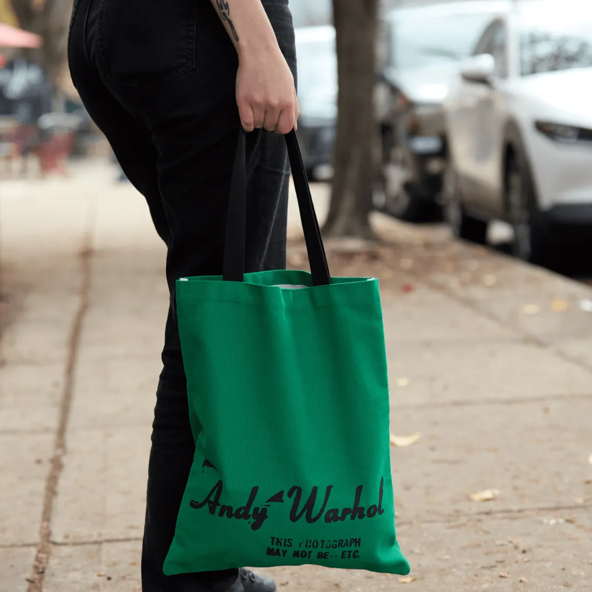 Warhol Soup Can Canvas Tote Bag - Green