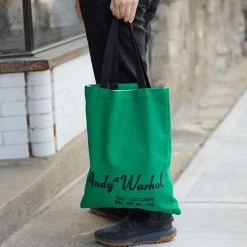 Warhol Soup Can Canvas Tote Bag - Green