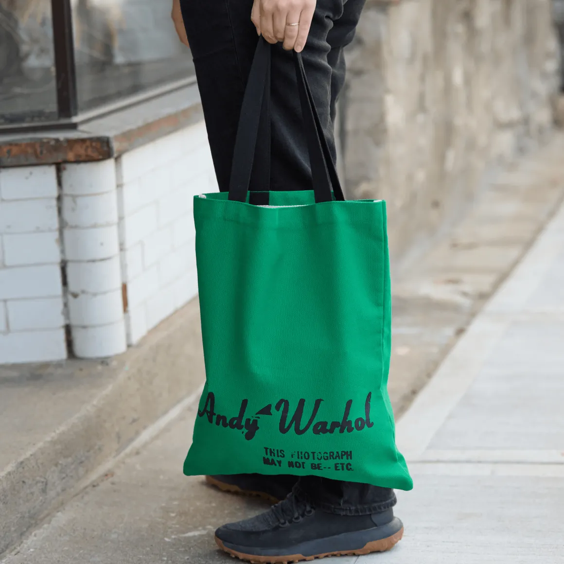 Warhol Soup Can Canvas Tote Bag - Green