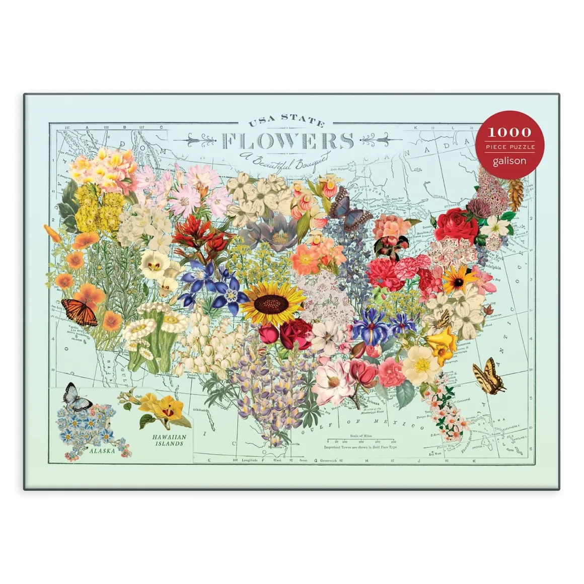 Wendy Gold USA State Flowers 1000 Piece Jigsaw Puzzle