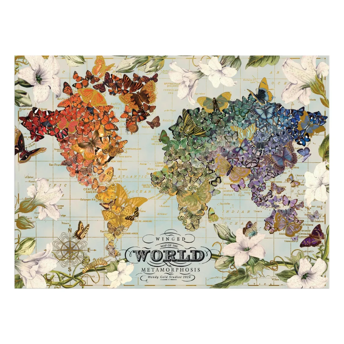 Wendy Gold Winged Metamorphosis 1000 Piece Foil Puzzle