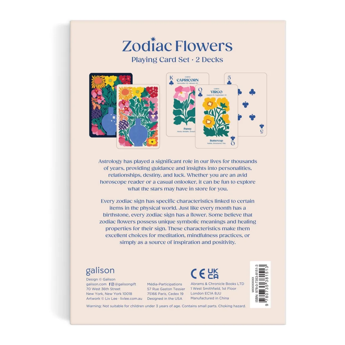 Zodiac Flowers Playing Card Set